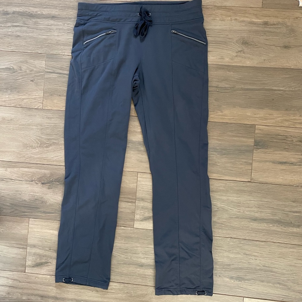 Athleta Metro Slouch Pants Sz Large Womens Gray Stretch Jogger Adjustable Bottom